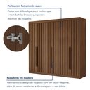 Ver mais imagens de Guarda Roupa Casal 6 Portas Ripadas Portugal 100% MDF Cacau Marrom