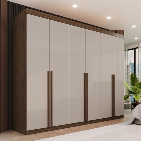 Guarda-roupa 6 Portas 8 Gavetas Mdf Dubai – Mais Móveis - Newcanion/offwhite