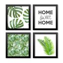 Ver imagem 1 de Conjunto 4 Quadros Decorativos Home Sweet Home Folhagens Los Quadros