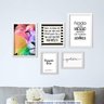 Conjunto 5 Quadros Decorativos Leão Multicores e Frases Los Quadros - 2