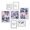 Conjunto 7 Quadros Decorativos Folhagens Mapa e Coração Los Quadros - 1