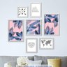 Conjunto 7 Quadros Decorativos Folhagens Mapa e Coração Los Quadros - 2