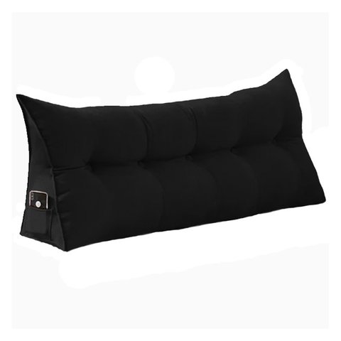 Almofada de Apoio para Cabeceira 100cm Suede Várias Cores - Estopar Suede Preto