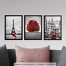 Conjunto 3 Quadros Decorativos Vermelho Predominante Los Quadros - 2