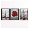Conjunto 3 Quadros Decorativos Vermelho Predominante Los Quadros - 1