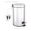Ver imagem 2 de Lixeira Inox Redonda Multiuso Resistente com Pedal e Cesto Interno - 3 Litros
