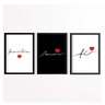 Conjunto 3 Quadros Decorativos Família Amor e Fé Los Quadros - 1