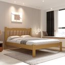 Ver imagem 3 de Cama Perola Queen 160 Madeira Maciça Reforçada Nogueira Nemargi