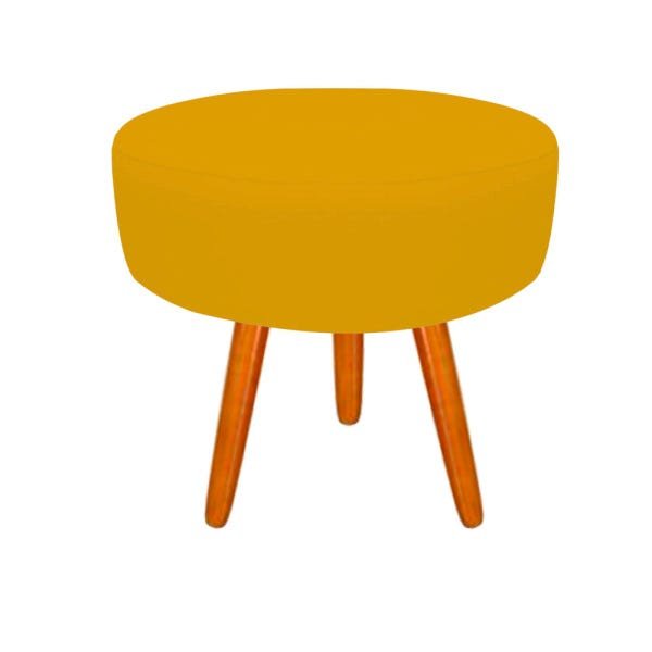 Kit 3 Puff Decorativo Lavínia Suede Amarelo Pés Palito - 2