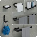 Ver imagem 1 de Kit Acessórios para Banheiro Preto Fosco 6 Peças Quadrado
