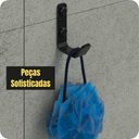 Ver mais imagens de Kit Acessórios para Banheiro Preto Fosco 6 Peças Quadrado