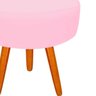 Puff Decorativo Lavínia Suede Rosa Bebe Pés Palito Castanhos - 2