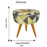 Puff Decorativo Lavínia Triangulo Amarelo Pés Palito - 3