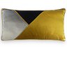 Almofada Decorativa Retangular 35x70cm Veludo Codes Geométrica 8875 - Muguet Home Preto/amarelo/ - 2