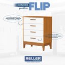 Ver imagem 7 de Guarda Roupa Infantil Flip 4 Portas com Cômoda Gaveteiro Infantil Flip Branco Acetinado Savana - Rel