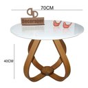 Ver imagem 3 de Mesa de Centro Cebola Redonda MDF com Vidro 70cm Branco Decoraper