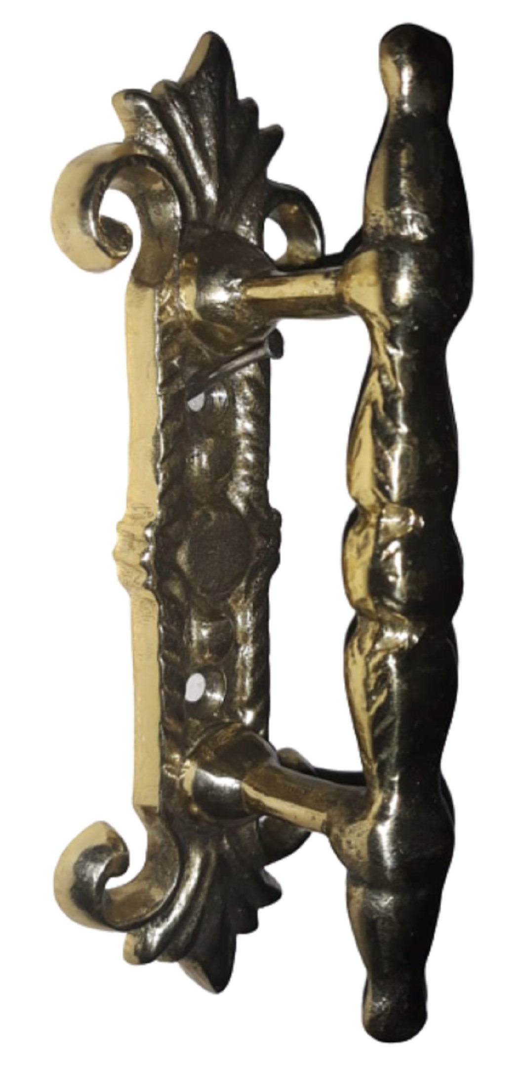 Puxador Em Bronze Modelo Antigo Com Espelho Portas Portões - 2