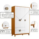 Ver imagem 2 de Guarda-Roupa Ipê Natureza Cinamomo/Branco