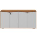 Ver imagem 3 de Balcão para Escritório 04 Portas 160cm com Chaves Unik A02 Freijó Branco - Lyam Decor