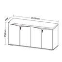 Ver imagem 5 de Balcão para Escritório 04 Portas 160cm com Chaves Unik A02 Freijó Branco - Lyam Decor
