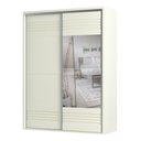 Ver imagem 1 de Guarda Roupa Solteiro com Espelho 179cm 2 Portas 100% MDF TW601E Off White - Dalla Costa