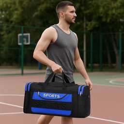 Mala Esportiva Academia Treino Viagem Bolsa Alça de Mão Azul - 5