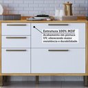 Ver imagem 5 de Armário de Cozinha com Balcão e Tampo 7 Portas 5 Gavetas Pérola 100% Mdf Vidro Reflecta Amêndoa/bran