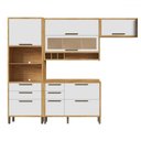 Ver imagem 2 de Armário de Cozinha com Balcão e Tampo 7 Portas 5 Gavetas Pérola 100% Mdf Vidro Reflecta Amêndoa/bran
