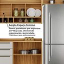 Ver mais imagens de Armário de Cozinha com Balcão e Tampo 7 Portas 5 Gavetas Pérola 100% Mdf Vidro Reflecta Amêndoa/bran