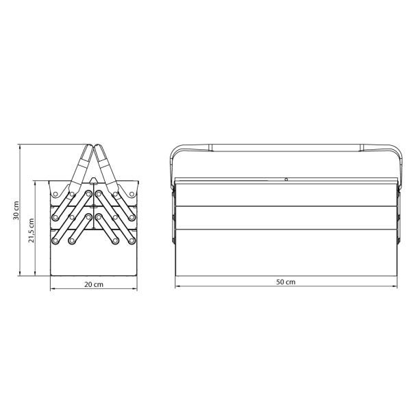 Caixa Sanfonada para Ferramentas Tramontina com 5 gavetas - 3
