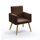 Ver imagem 3 de Kit 2 Poltronas com Puff Vega Solar Courino Marrom Aradecor