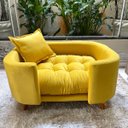 Ver imagem 4 de Sofá Caminha Grande Porte Pet Luxo em Sued Premium:amarelo