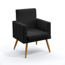 Ver imagem 2 de Kit 2 Poltronas com Rodapé Vega Courino Preto Aradecor