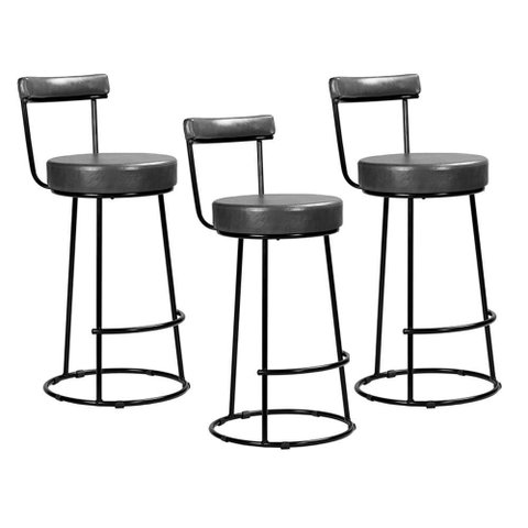 Kit 3 Banquetas Miami 96cm Couríssimo Preto - Salaone