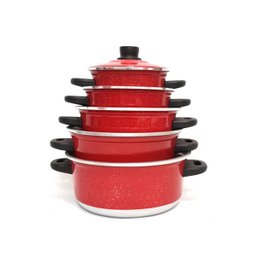 Conjunto de Panelas de Alumínio 5 pçs Vermelho - 3