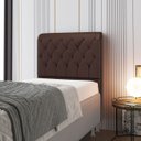 Ver imagem 1 de Cabeceira Bellatrix 90 para Cama de Solteiro Couro Artificial Preto Aradecor