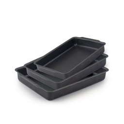 Conjunto Assadeiras Antiaderente Retangular Alta 3 pçs - 1