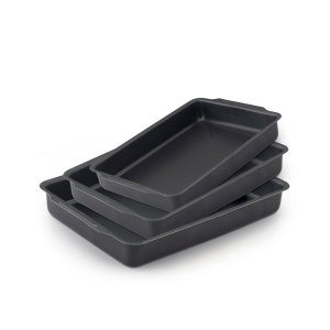 Conjunto Assadeiras Antiaderente Retangular Alta 3 pçs