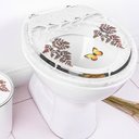 Ver imagem 2 de Assento Sanitário Tampa de Vaso Convencional Oval Branco Decorado com Borboleta - Borboleta Amarela