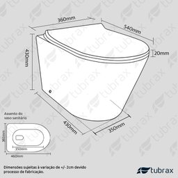Vaso Sanitário Convencional Redondo Tubrax - 7