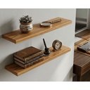 Ver imagem 2 de Kit 02 Prateleiras Suporte Invisível 60x10cm Freijó Versátil