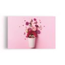 Ver imagem 1 de Quadro Vaso de Flores Rosa Minimalista Canvas 100x70cm