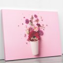 Ver imagem 2 de Quadro Vaso de Flores Rosa Minimalista Canvas 100x70cm
