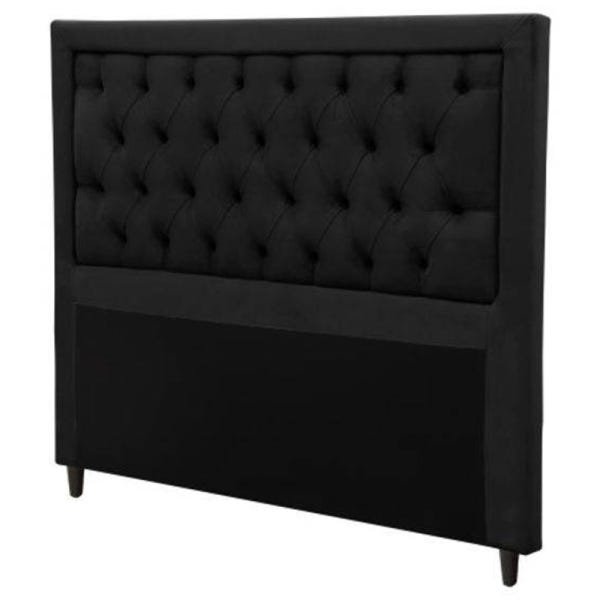 Cabeceira Centaurus 90 Para Cama De Solteiro Couro Artificial Preto Aradecor - 1