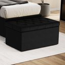 Ver imagem 1 de Calçadeira Sagitarius 90 para Cama de Solteiro Couro Artificial Preto Aradecor