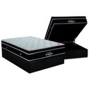 Ver imagem 1 de Cama Box Baú Casal: Colchão Molas Superpocket Ensacadas Ortobom Elegant + Base Crc Suede Black (