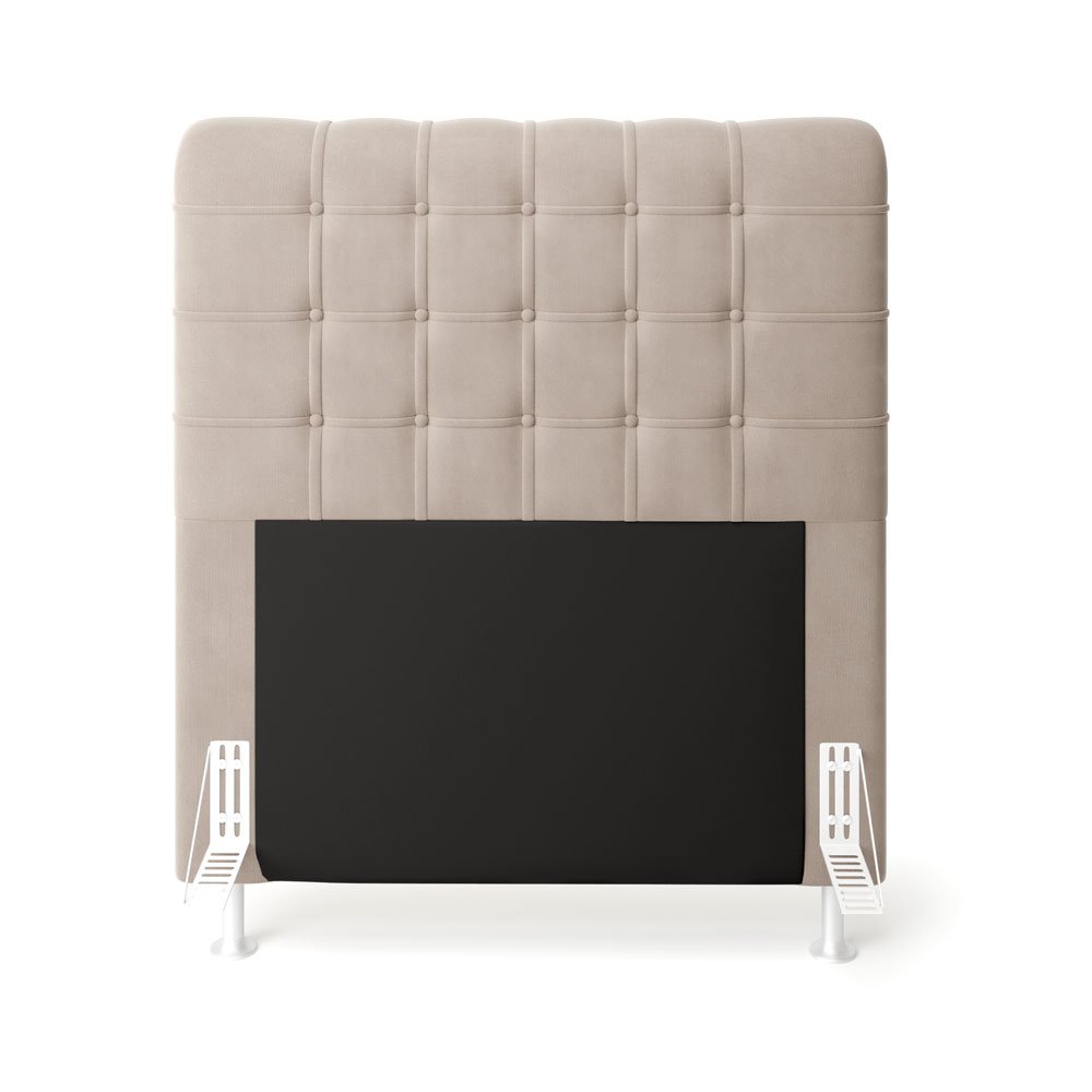 Cabeceira Rana 90 Para Cama De Solteiro Sued Bege Aradecor - 3