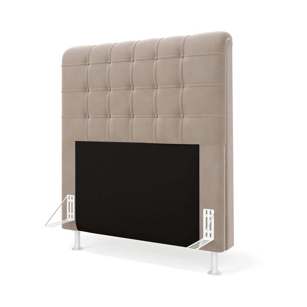 Cabeceira Rana 90 Para Cama De Solteiro Sued Bege Aradecor - 2