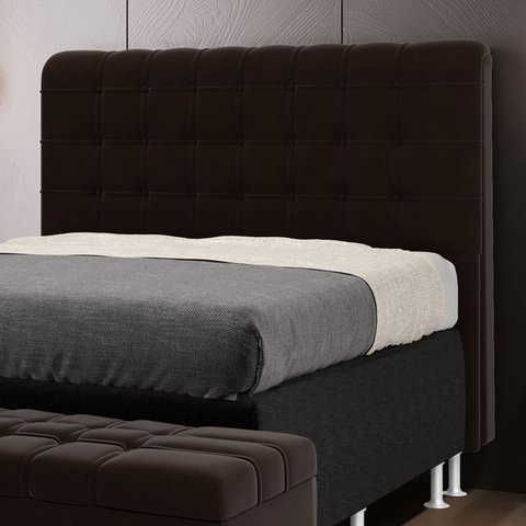 Cabeceira Rana 160 para Cama Queen Sued Marrom Aradecor