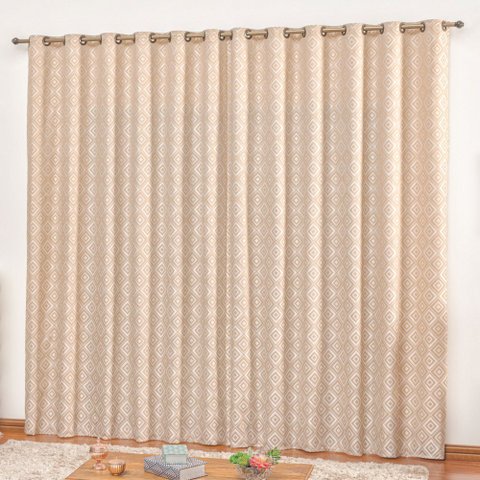 Cortina em Jacquard Bahamas 2,00 x 1,70 Para Varão - Bege
